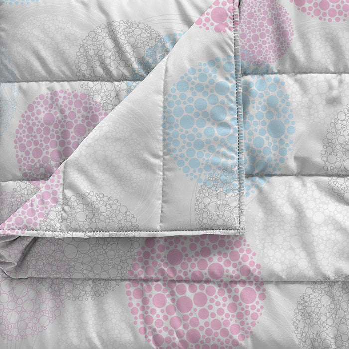 Trapuntino Estivo Matrimoniale in Microfibra 100 gr con Stampa Molecole Basic