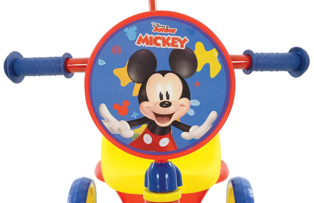 Triciclo a Pedali Primi Passi per Bambini con Maniglione Genitoriale Rimovibile e Vano Contenitore Disney Mickey Mouse