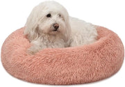 Letto per cani e gatti, letto a forma di donut per piccoli e grandi animali domestici, Ø 50 cm, letto per gatti morbido e soffice con piumino, cuscino per cani con imbottitura extra spessa, rosso