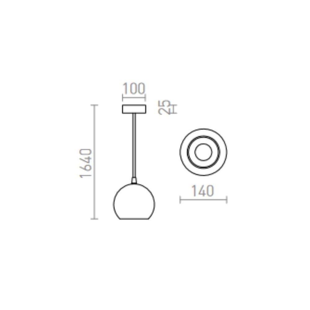 Lampadario COPA a sospensione vetro opalino 230V E27 28W