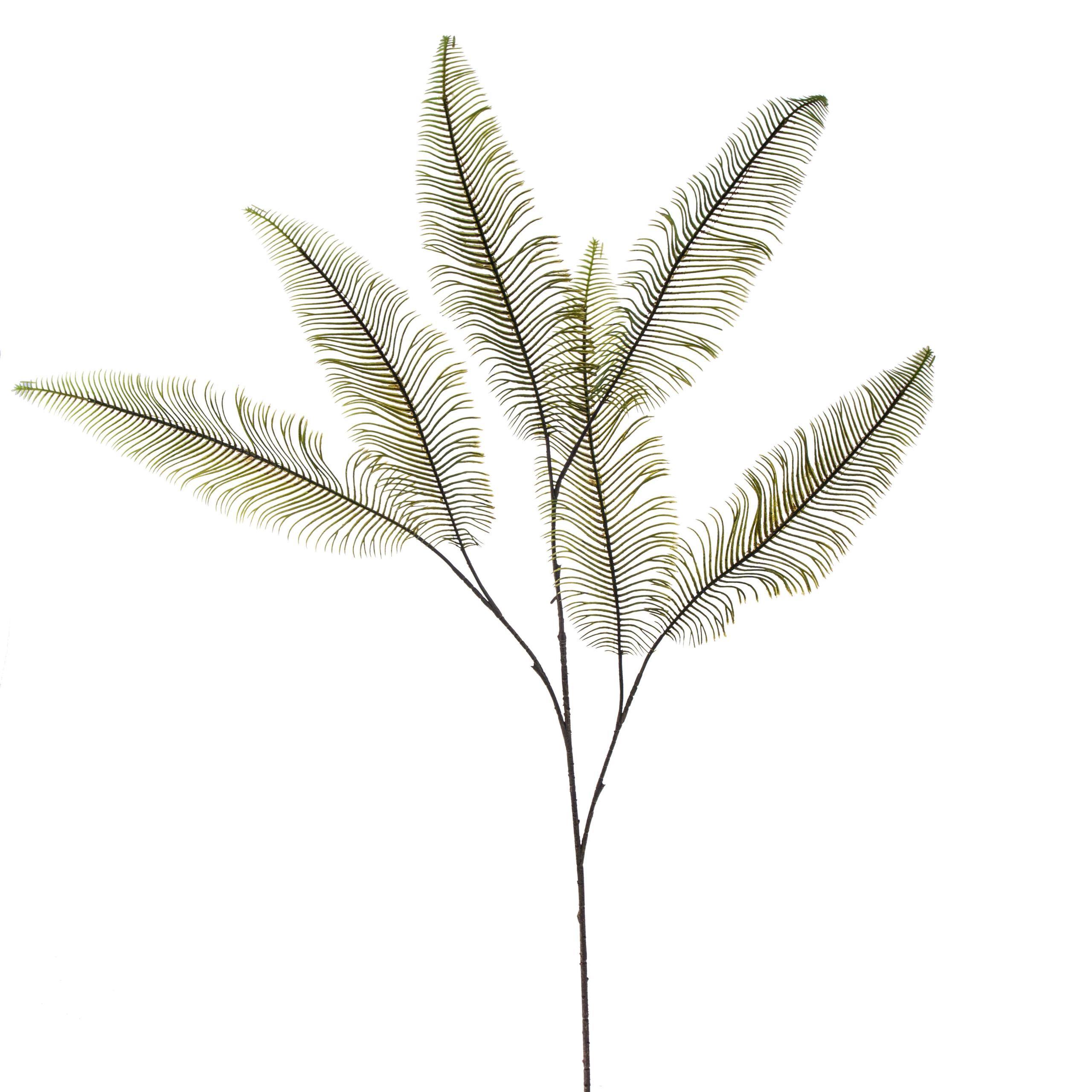 Set 3 Rami Artificiali di Cicas a 6 Diramazioni Altezza 102 cm Verde