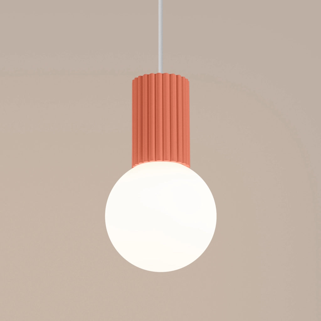 Lampada a sospensione SFERA pesca/bianca vetro G9 Pure Lume