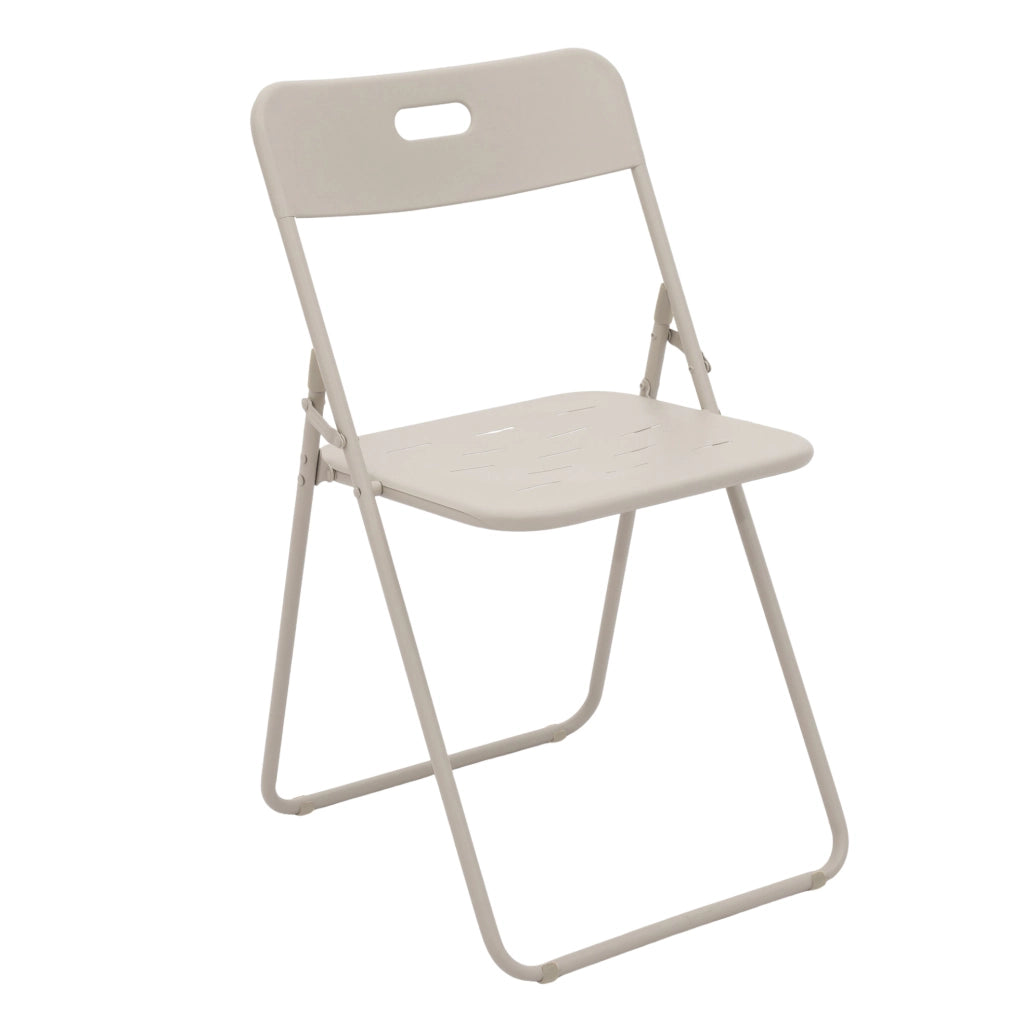 Set bistrot da esterno pieghevole 3 pezzi; 2 sedie e tavolo; beige