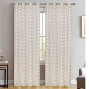 Trade Shop - Tenda Rosella Cuori Pannello Singolo 8 Borchie Porta Finestra Bastone 140x280 Cm -