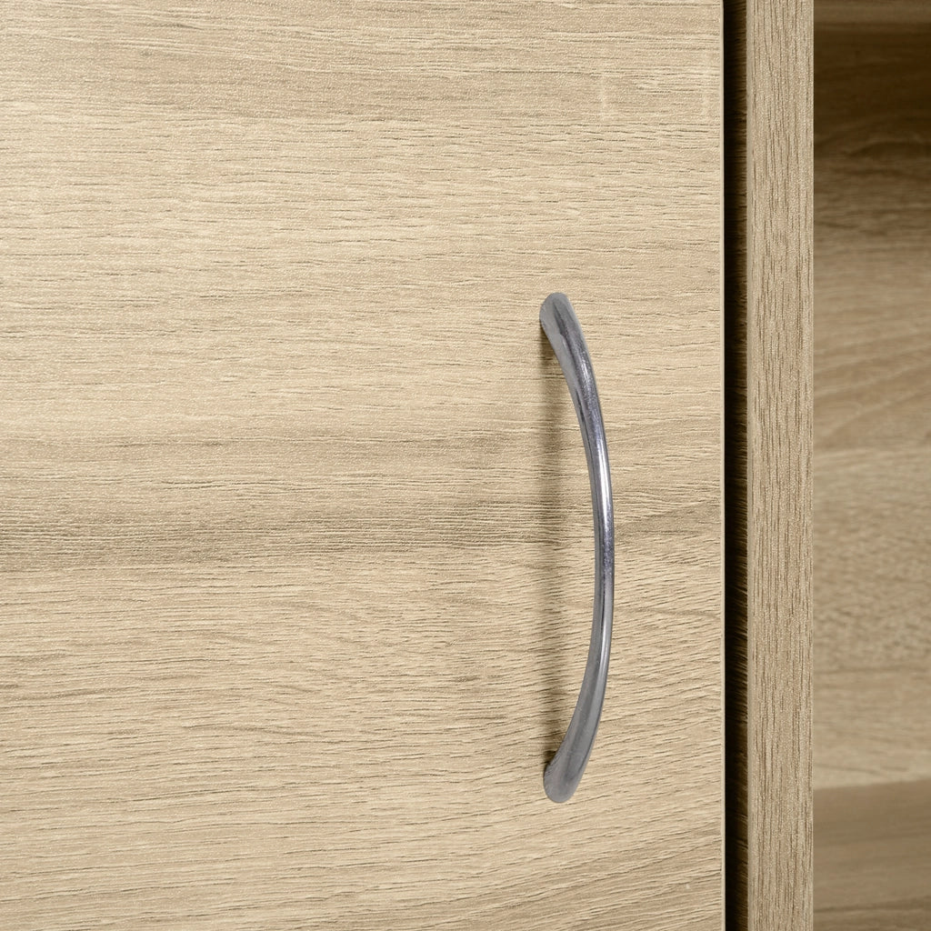 Libreria Scaffale in Legno, Mobiletto Multiuso con 3 Ripiani 4 Scompartimenti e 2 ante, 61.5x29.5x80cm
