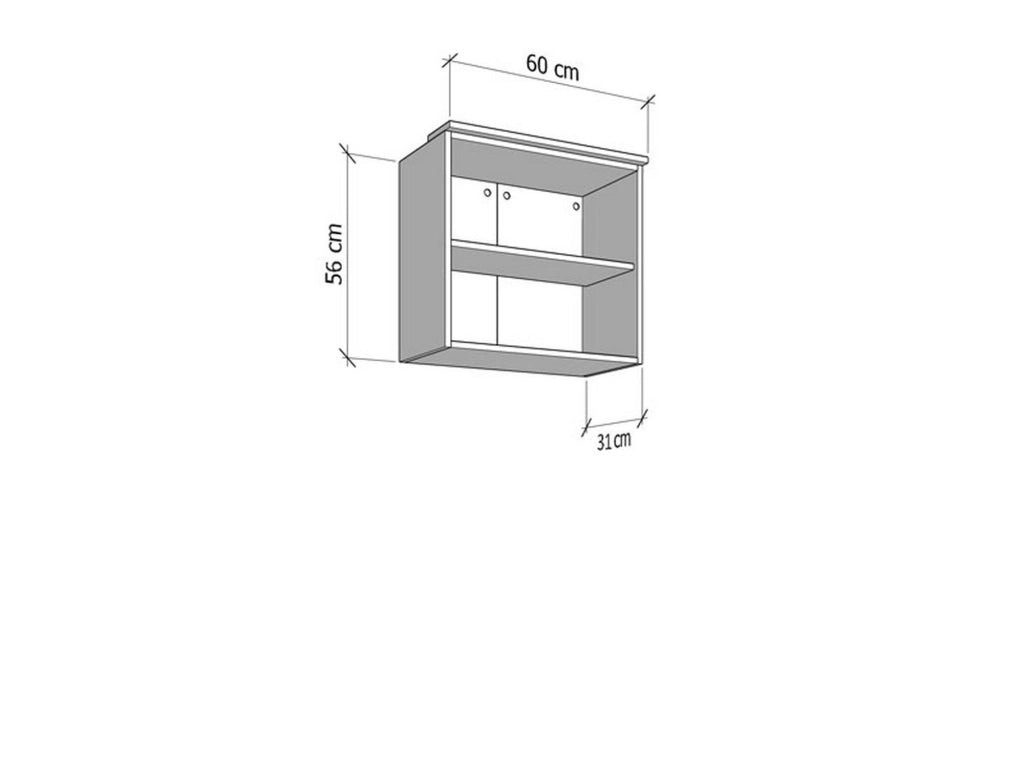 Mobile da Cucina Saracena, Dispensa da Cucina un Ripiano, 60x31x56h cm Beige