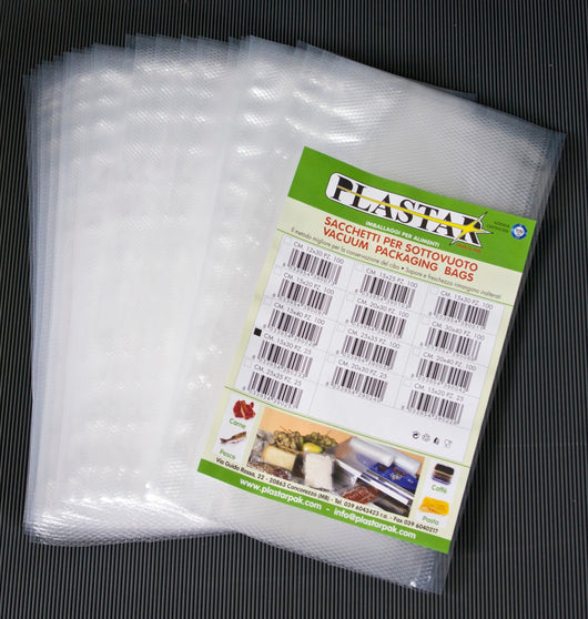 buste goffrate 15x40 cm per sottovuoto 25 pz cod:ferx.95693