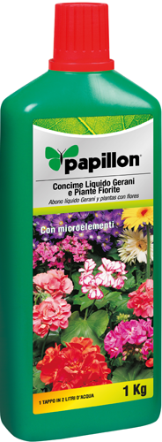 Concime liquido x gerani e piante fiorite 1kg papillon