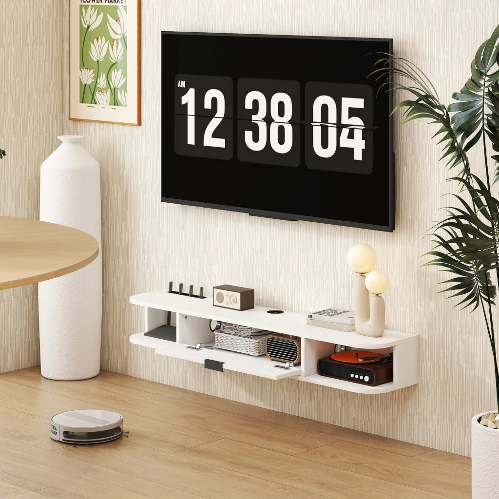 Mobile TV sospeso ¨C Minimal ¨C bianco 120x24x16 cm