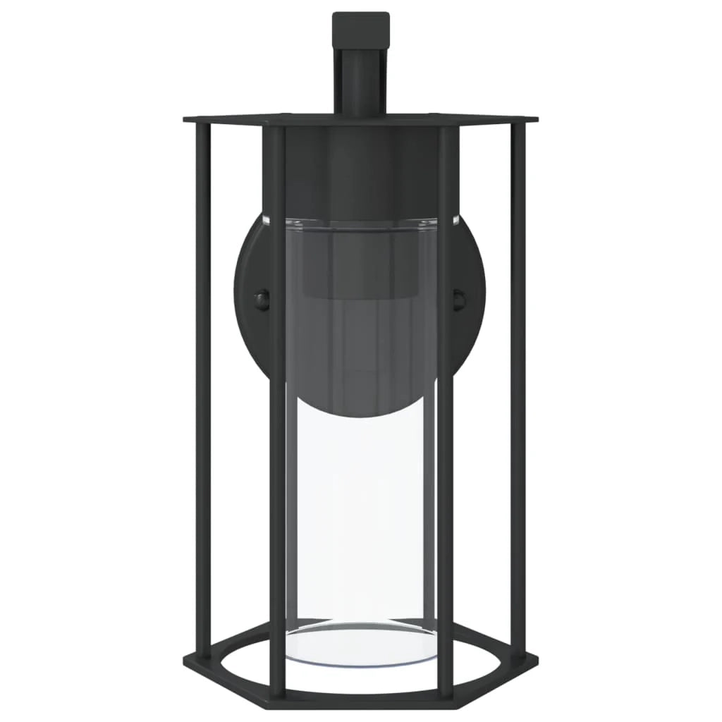 Set di 2 applique da esterno 14 x 14 x 25 cm resistenti alle intemperie in acciaio inox nero 02_0056576
