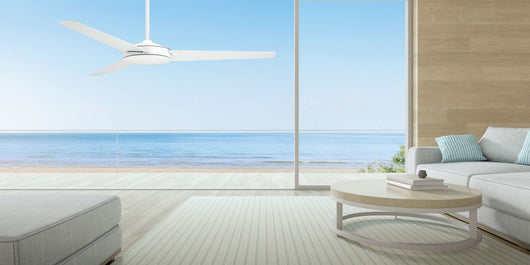 Ventilatore da soffitto bianco 132 cm con regolatore da parete a 4 velocità