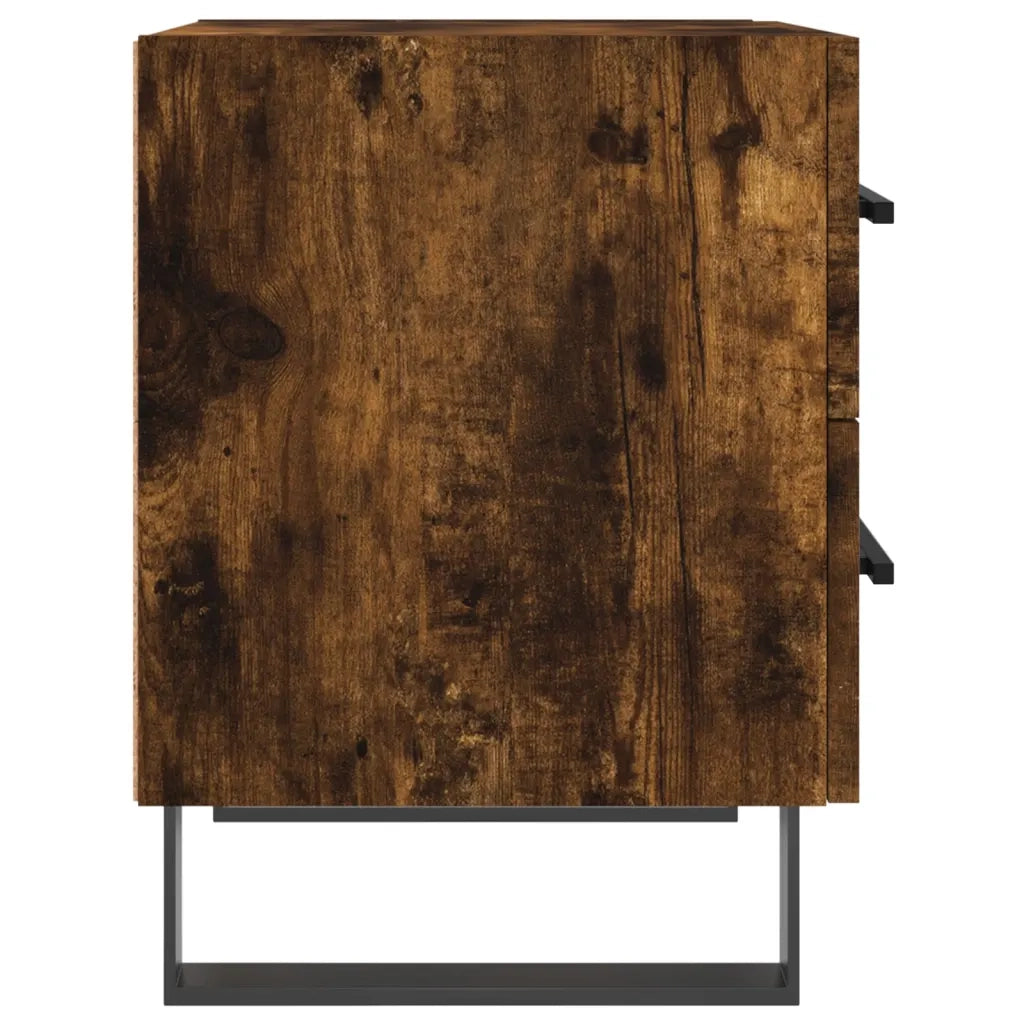 Comodino-Tavolino da notte Rovere Fumo 40x35x47,5 cm in Legno Multistrato 503435