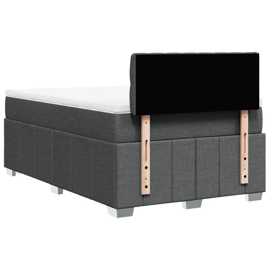 Giroletto a Molle con Materasso Grigio Scuro 120x200 cm Tessuto 3289343