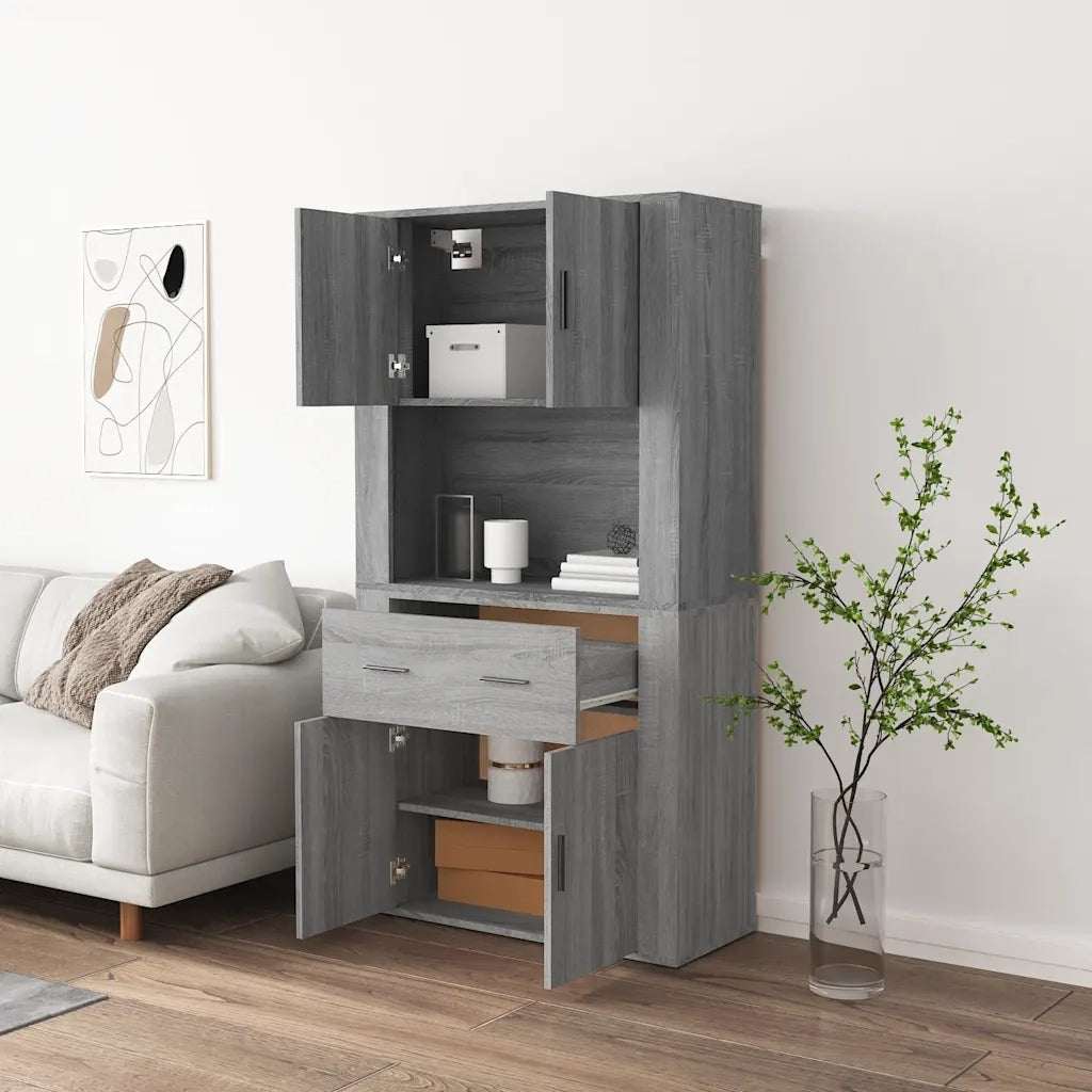 Credenza | Madia | Buffet da pranzo | Armadio da pranzo Grigio Sonoma in Legno Multistrato