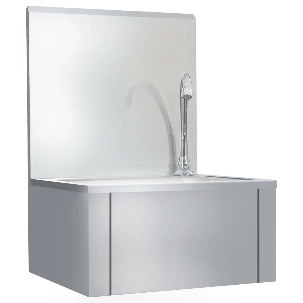 Lavandino con Rubinetto e Dispenser Sapone in Acciaio Inox 51114