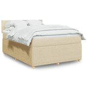 Giroletto a Molle con Materasso Crema 160x200 cm in Tessuto