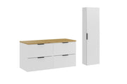 Set mobili bagno 120 cm con piano e Szafką wysoką Adel White 120 x 1401 x 46 cm