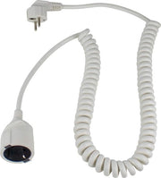 Cavo estensibile a spirale 1m - 25m con connettore protettivo e connettore protettivo di accoppiamento - 230 V 16 A cavo di allungamento IP20 bianco 70412
