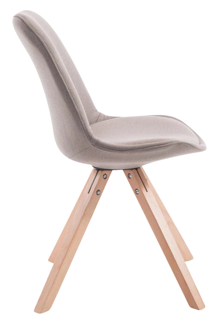 Set di 4 sedie per visitatori Toulouse Fabric Square Tortora,natura