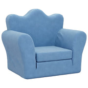 Divano letto | Sof¨¤ letto | Letto singolo per Bambini Blu in Morbido Peluche