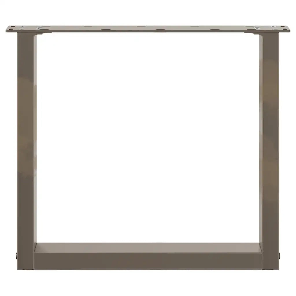 Gambe per Tavolino da Caff¨¨ a Forma di U 2 pz | Piede del tavolo Acciaio Naturale 50x(42-43) cm Acciaio
