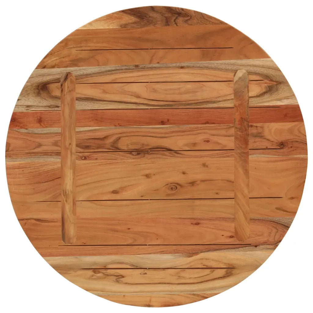 Piano per Tavolo Ø70x3,8 cm Rotondo in Legno Massello di Acacia 370053