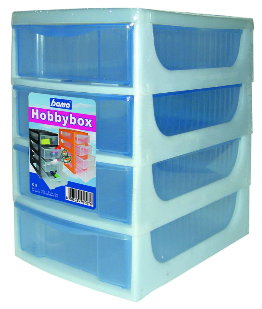 CASSETTIERA 4 CASSETTI HOBBY BOX 17 X 25 X 27H CM COLORI ASSORTITI