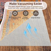 Mat antisfregamento 150 x 200 cm per tappeti - Tappeto antisfregamento PVC - Sottostante tagliabile con grappolo autoadesivo per tappeti - Beige