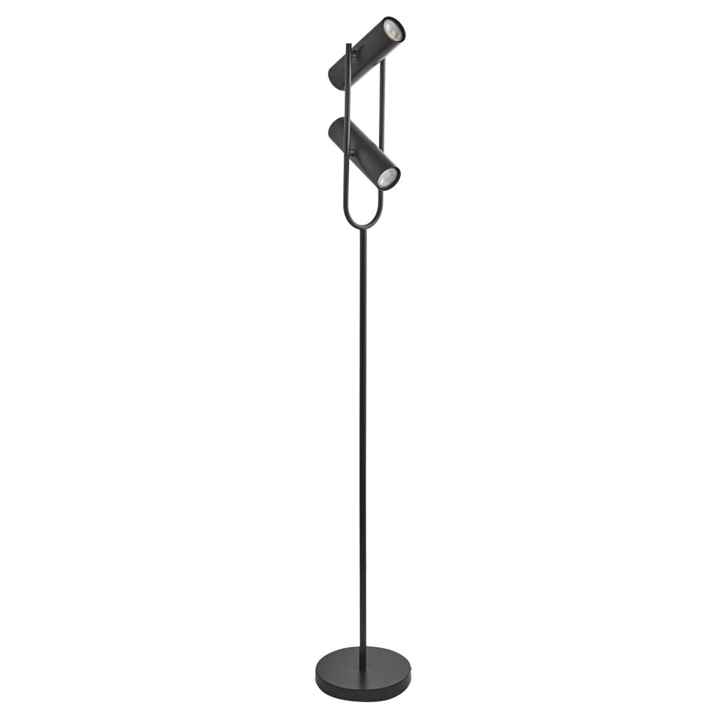Piantana Moderna Telescopio Acciaio Nero 1 Luce Gu10