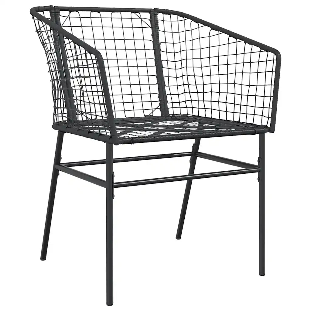 Set Mobili da Pranzo per Giardino 5 pz Nero Polyrattan Vetro 3334584