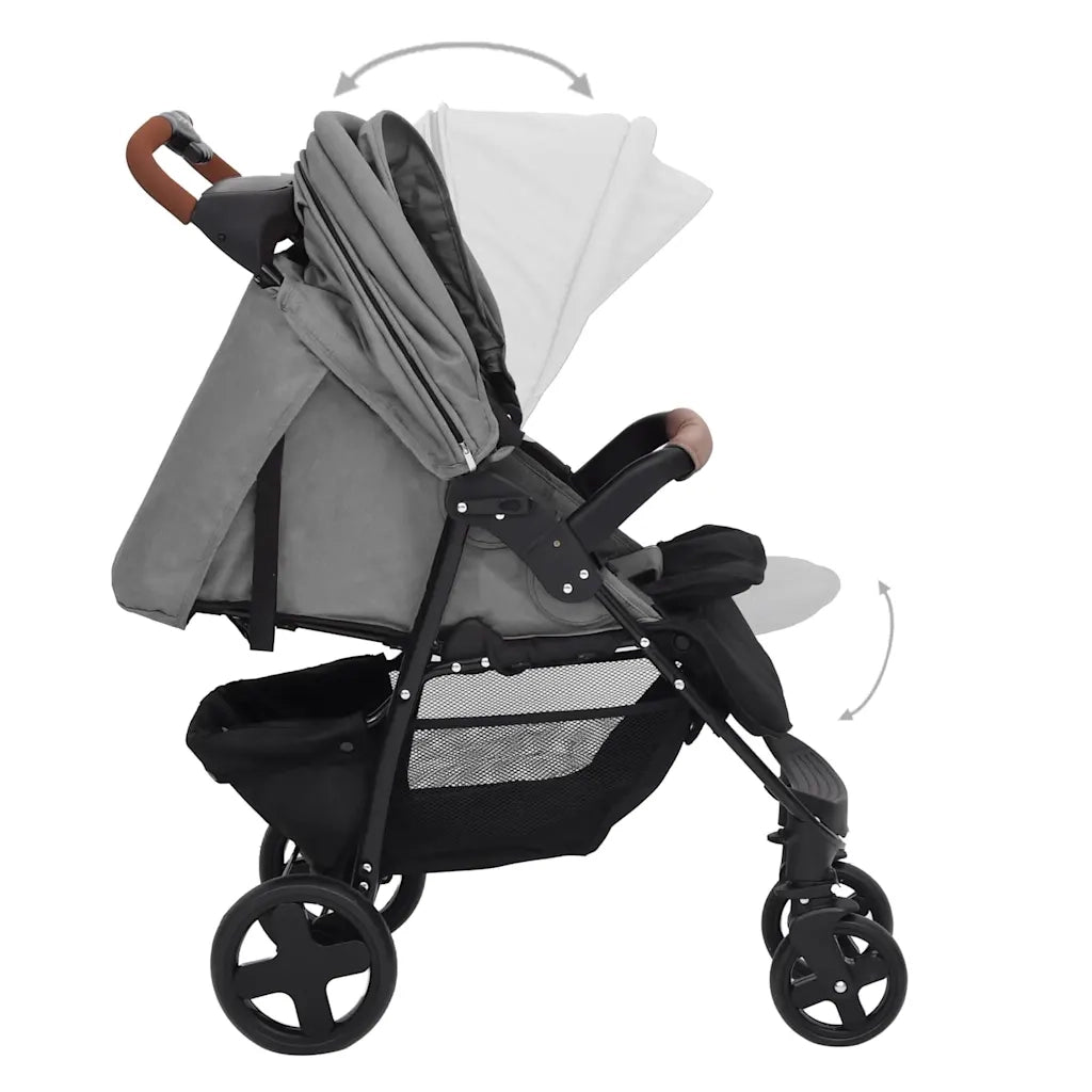 Passeggino 2 in 1 Grigio Chiaro in Acciaio CFW9854330