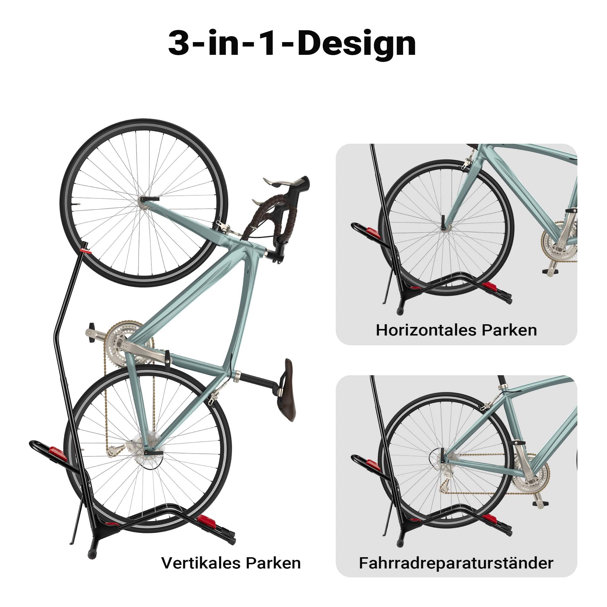 Portabici verticale autoportante, 53x11x120 cm, per biciclette 24-29"