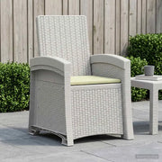 Sedia da giardino reclinabile effetto rattan Bianco e Crema PP 8012008