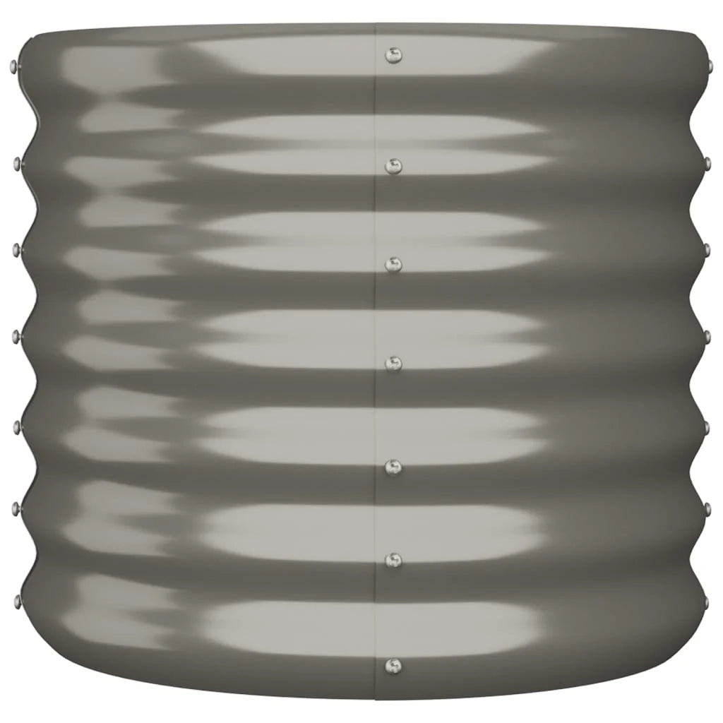 Fioriera rialzata per piante e fiori terrazza giardino acciaio verniciato a polvere 40 x 40 x 36 cm grigio 02_0038569