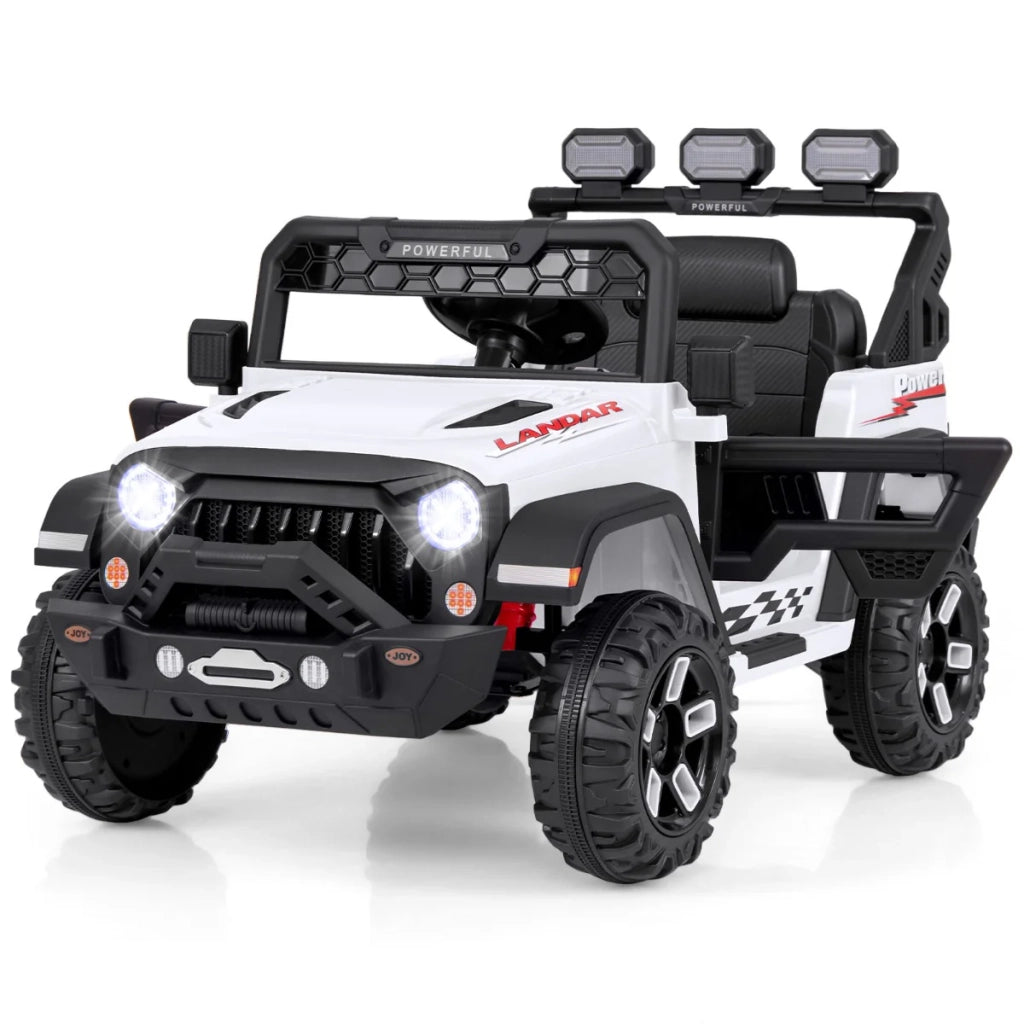 Auto elettrica per bambini 12V modalità telecomando 105 x 67 x 70 cm controllo facile 3 velocità design giocoso PP bianco 20_0014708