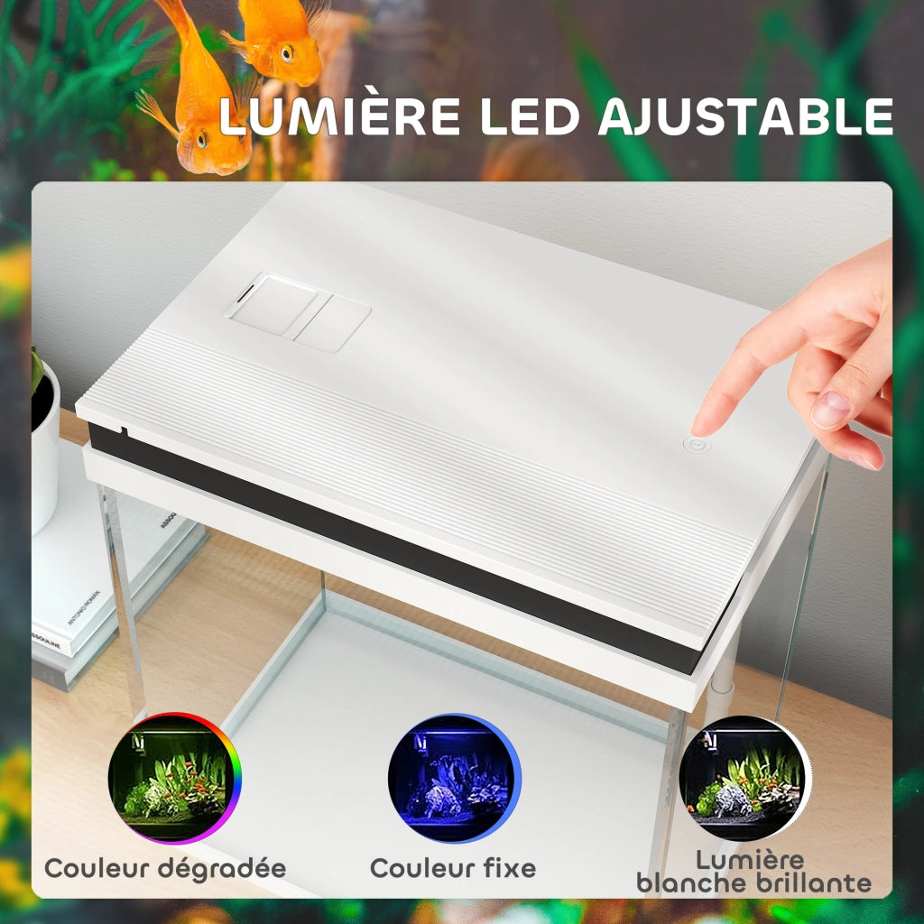 Acquario Completo 14L ¨C Xylo ¨C Vetro con Filtrazione LED Pompa 30x20x33cm Bianco
