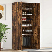 Mobile per scarpe con lo scaffale-Scarpiera Rovere fum¨¦ 80 x 39 x 178 cm