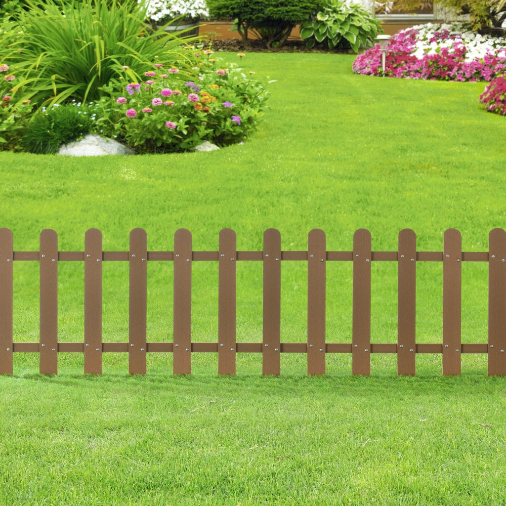 Steccato per Giardino Recinzione a 12 Doghe in WPC 200 x 60 cm - Marrone NEU.HOLZ
