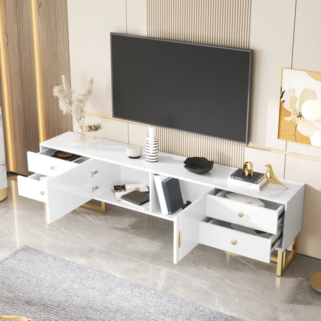 MOBILE TV 175 cm Bianco in MDF con 4 cassetti e 2 ante