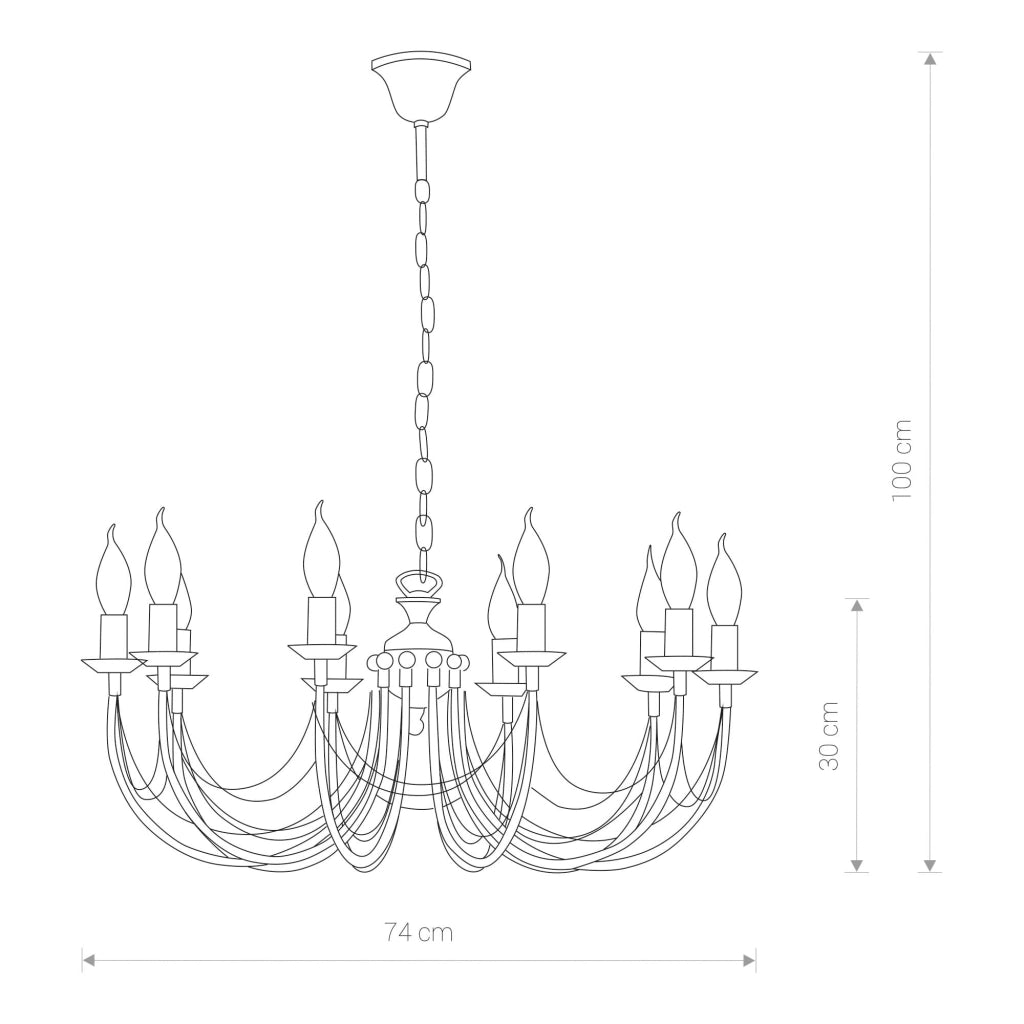 Lampadario Nowodvorski Ares metallo nero/oro Ø74 10xE14