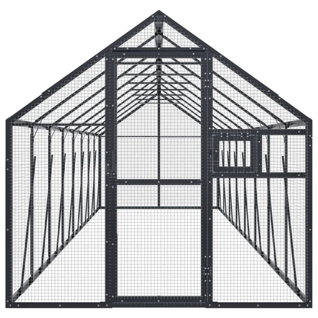 Voliera a gabbia 1,79 x 8 x 1,85 m alluminio antracite 02_0045636