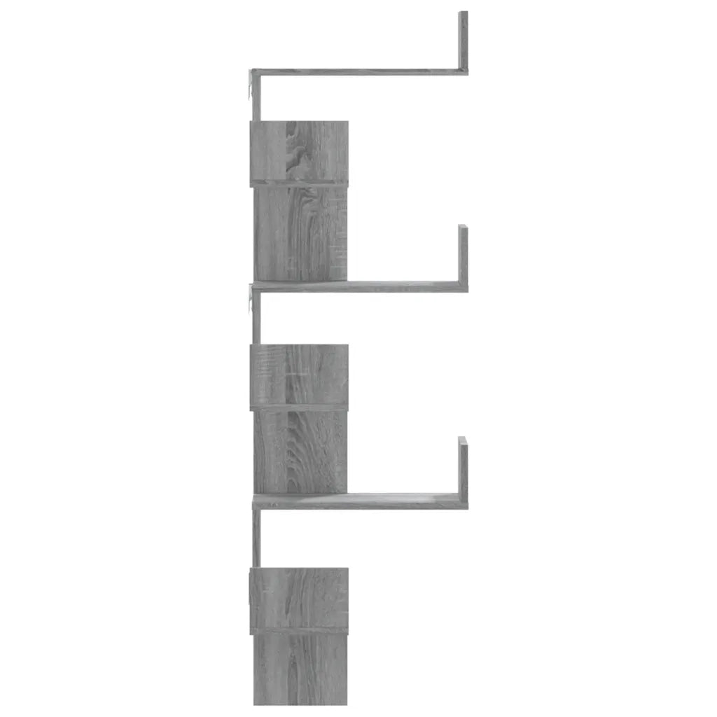 Scaffale Angolare Muro Grigio Sonoma 45x45x147 cm Multistrato