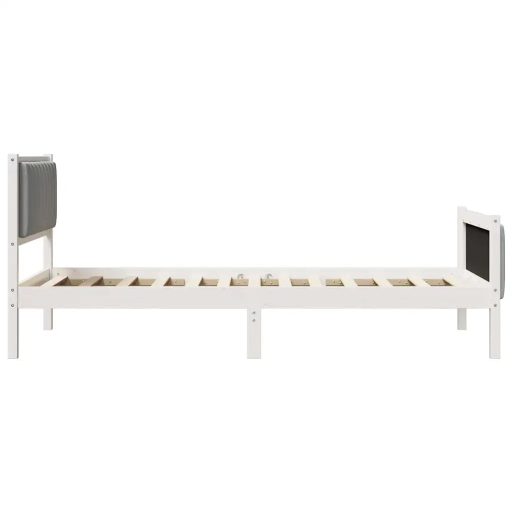 Struttura del Letto Bianco e grigio chiaro 100 x 200 cm 878493