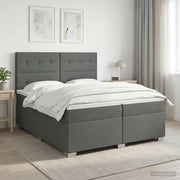 Letto box spring con materasso Grigio Scuro 200 x 200 cm 3453487