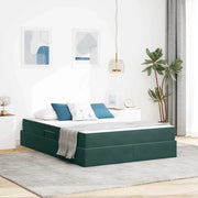 Letto con contenitore e materasso Verde Scuro 140 x 200 cm