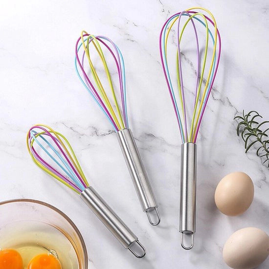 Cavo di gonfiaggio in acciaio inossidabile con gomma a silicone, schiacciatrice di uova manuale, miscelatore blender mixer