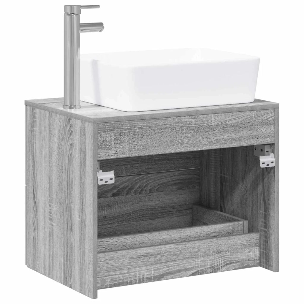 Set di mobili per il bagno Sonoma grigio Legno ingegnerizzato 3404395