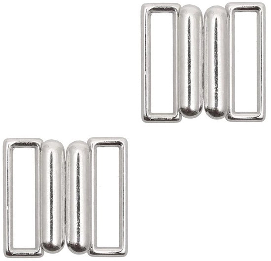 Slittine per bikini - 2 pezzi - Cerniera per intimo - Metallo d'alluminio duraturo - Argento - Design elegante - Ideale per la moda da bagno