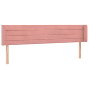 Testiera | Testata ad Orecchio Rosa 203x16x78/88 cm in Velluto