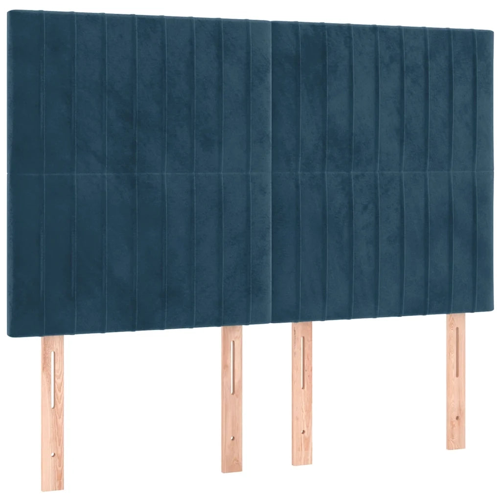 Giroletto a Molle con Materasso Blu Scuro 140x190 cm in Velluto